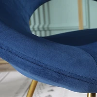 Simplie Fun Blue Silky Velvet Upholstered Accent Chair with Gold Tone Finished Base