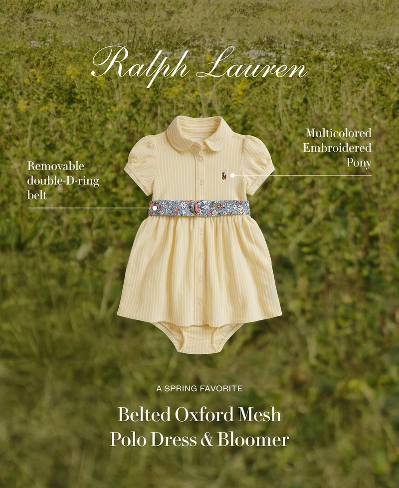 Polo Ralph Lauren Baby Girls' Club Collar Dress and Bloomers