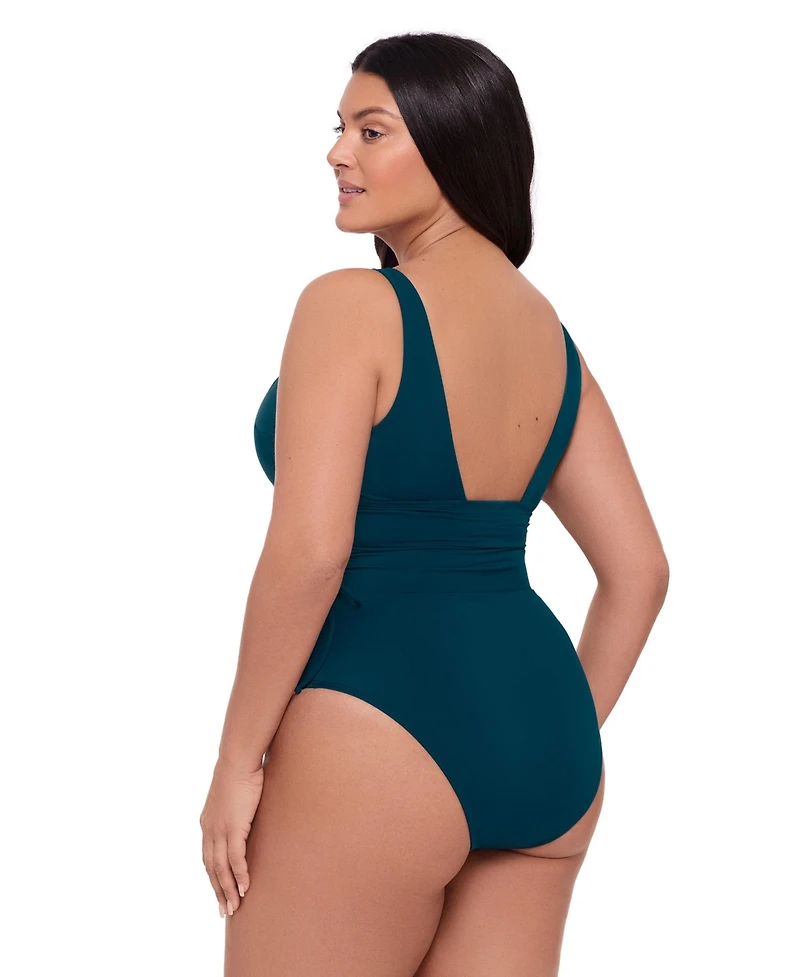 S3 Apparel Women's Sculpting Cinched Adjustable One-Piece Swimsuit