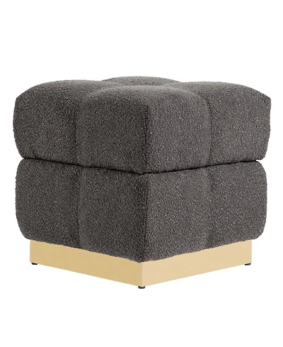 Soren 18" Wood Boucle Storage Ottoman