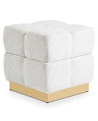 Soren 18" Wood Boucle Storage Ottoman