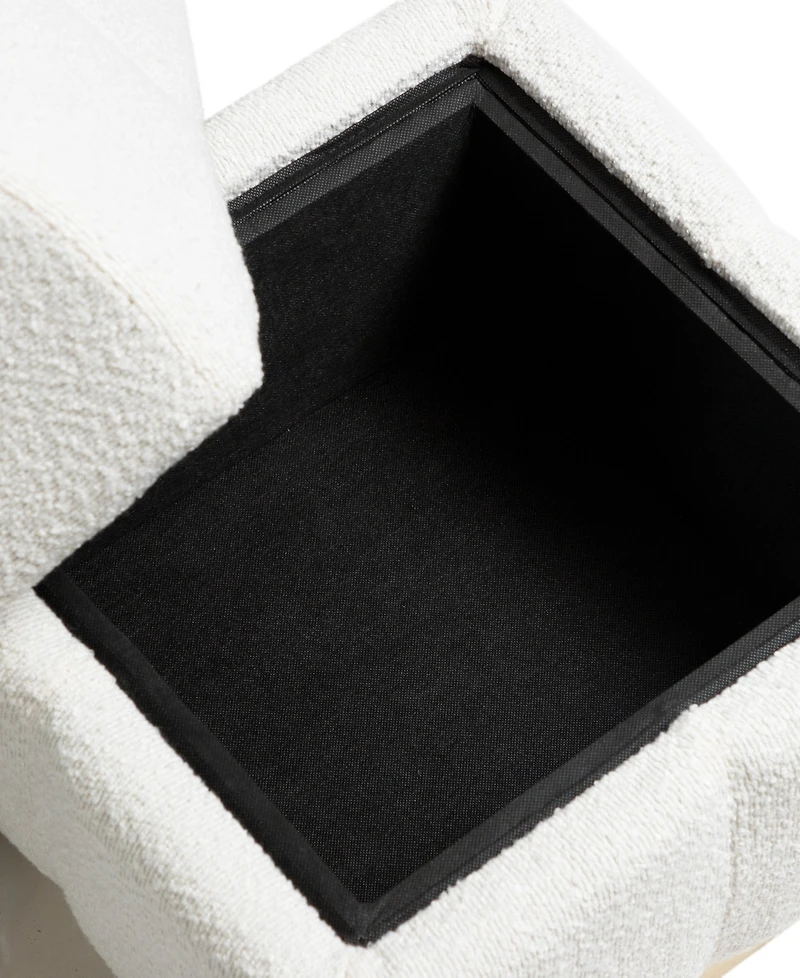 Soren 18" Wood Boucle Storage Ottoman