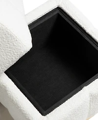 Soren 18" Wood Boucle Storage Ottoman