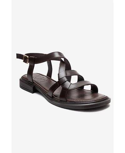 Forever & Always Shoes Womens Laveda Leather Strap Sandal