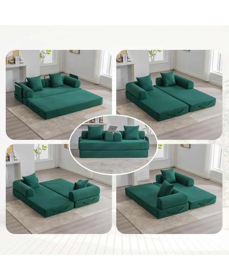 Streamdale Furniture Foldable & Compressible Sofa with Metal Frame for Small Spaces