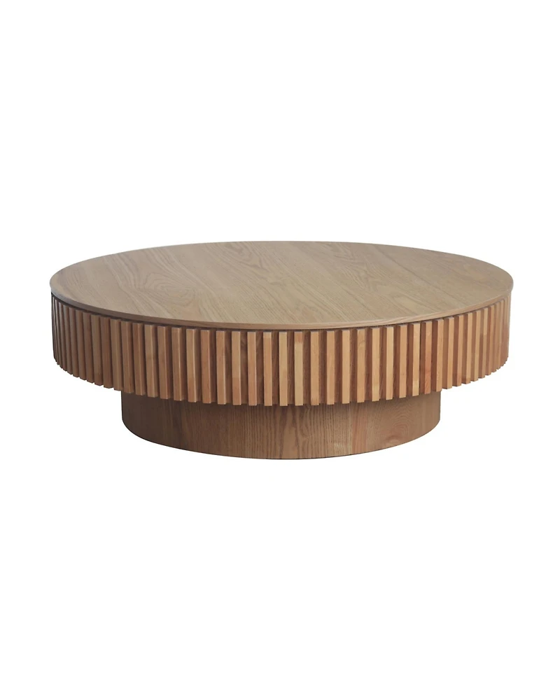 Streamdale Furniture Round Wood Coffee Table with Storage