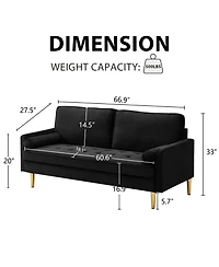 Streamdale Furniture Lovesat Velvet Sofa- Modern Comfort & Style