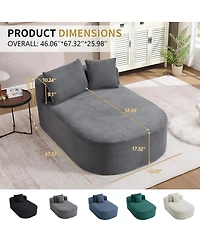 Streamdale Furniture 67.5" Indoor Corduroy Oversized Sleeper Sofa with Deep Seat Lounge