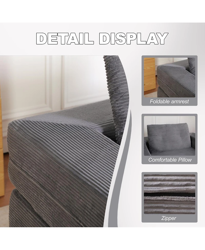 Streamdale Furniture Compression Human Dog Sofa Bed for Adult & Pets, Modern Floor Couch