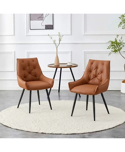 Streamdale Furniture Dining Chairs Set of 2, Faux Leather
