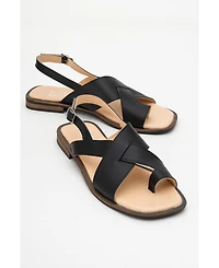 Forever & Always Women's Shoes Louna Leather Thong Sandals