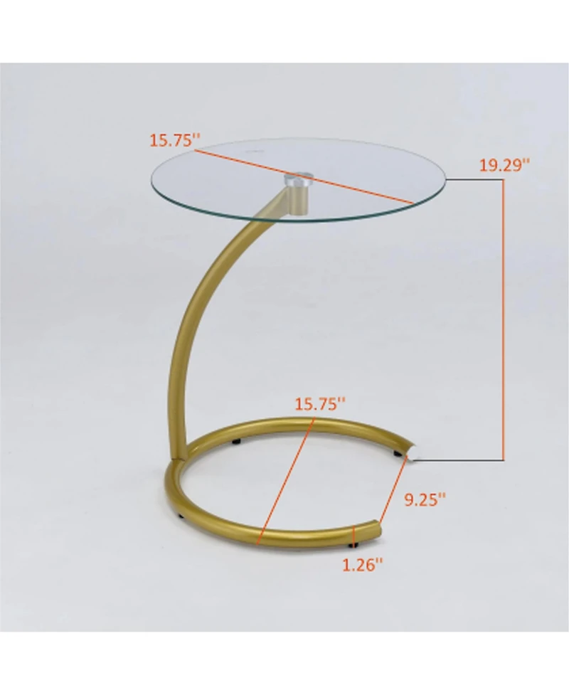 Kings Brand Furniture Modern Round End Table / C Table with Tempered Glass Top – Chrome Metal Frame Accent Side Table for Living Room, Bedroom,