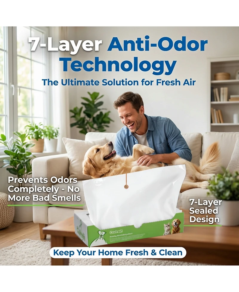 Covfresh Odor Blocking Dog Poop Bags, S-220 Bags with Dipenser Box, 8.66×12.99 Inch