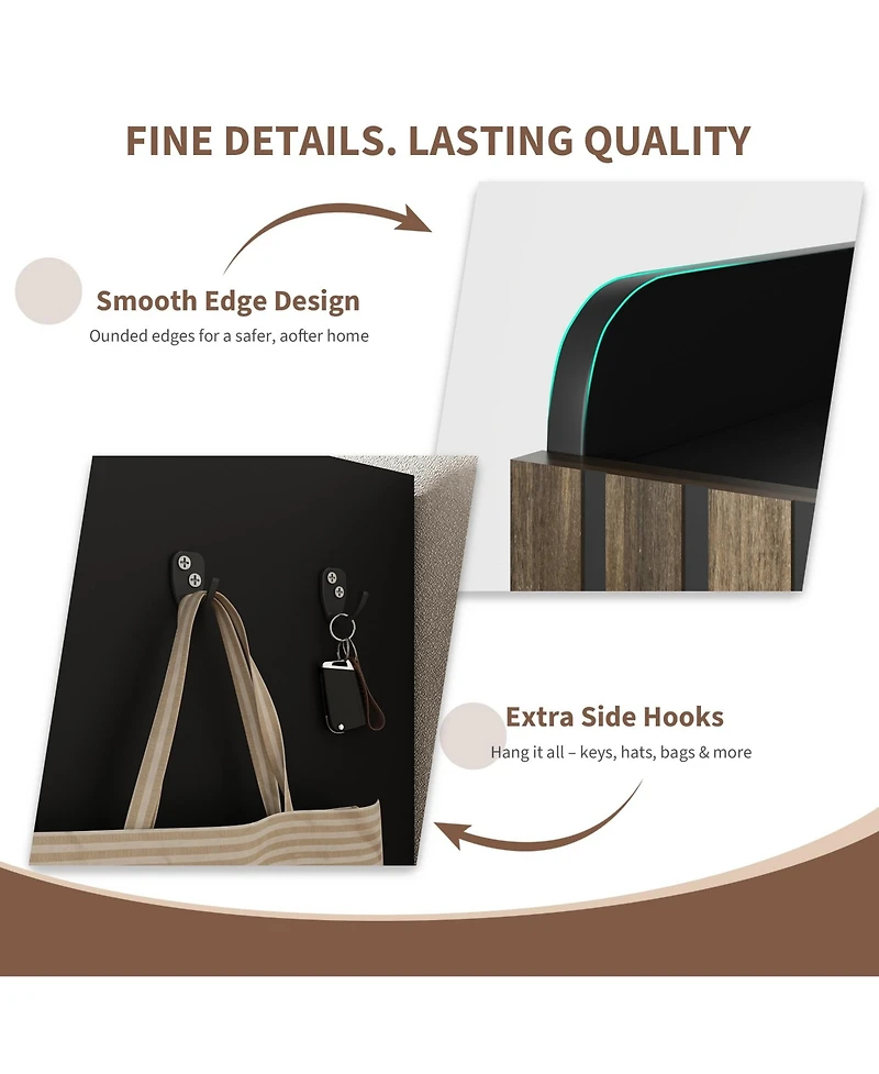 Homfan Shoe Cabinet, Large Shoe Cabinet with 3 Doors, Adjustable Shelves, Shoe Organizer with Doors for Hallway, Entryway, Living Room