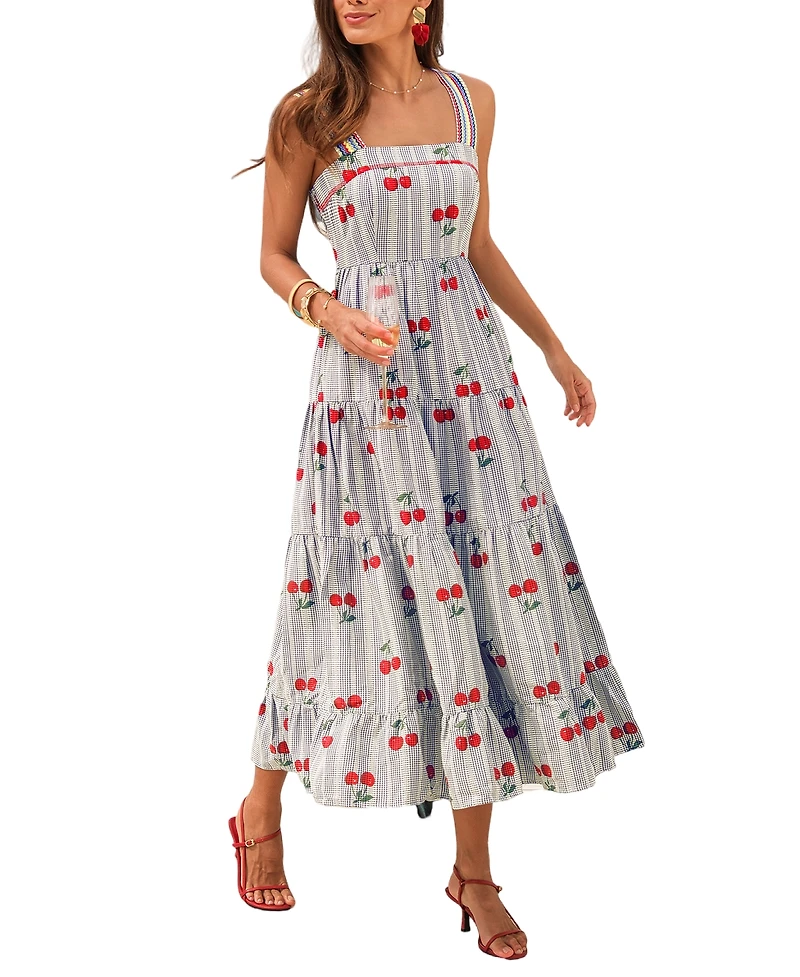 Cupshe Women's Fruit Pie Cherry Maxi Beach Dress