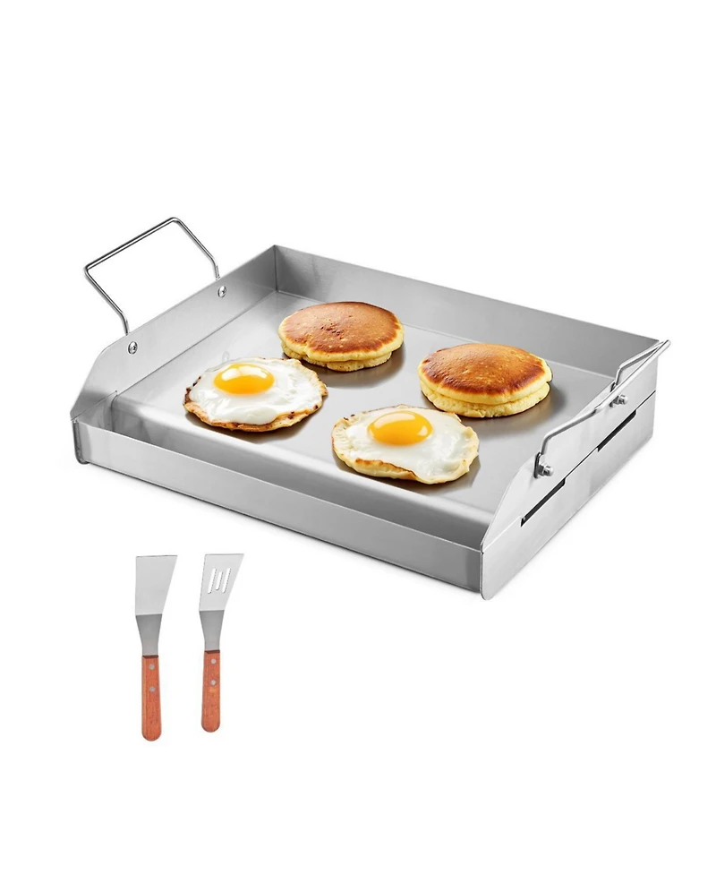 Ecooso 17 x 13 Inch Stainless Steel Griddle Plate for Gas Grill with Handles