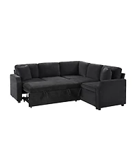 Streamdale Furniture L-Shaped Sectional Sofa Bed with Hidden Storage and Sleeper Function