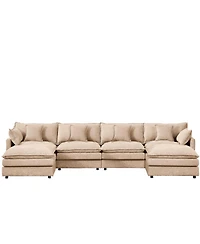 Streamdale Furniture Modular Sectional Sofa, 130.7" U Shaped Couch Set, 4-Seater Comfy Cloud Couches