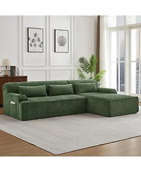 Streamdale Furniture Chenille L-Shape Luxury Sectional Sofa, Minimalist Design, Comfy Sleeper Couch