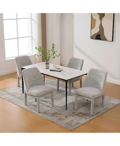 Streamdale Furniture Modern Minimalist Chenille Upholstered Dining Chair Set of 4