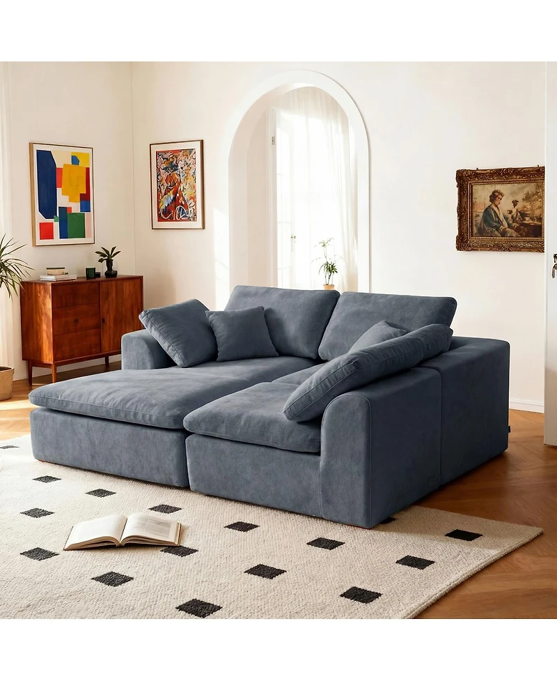 Streamdale Furniture Modern L-Shaped Sectional Sofa with Chaise Lounge, Corduroy Couch