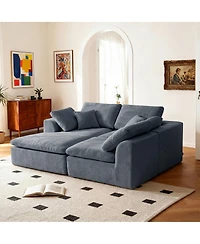 Streamdale Furniture Modern L-Shaped Sectional Sofa with Chaise Lounge, Corduroy Couch