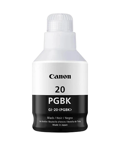 Canon Gi-20 Black Pigment Ink Bottle for G5020, G6020, G7020 Pixma G Series MegaTank Printers, 70ml