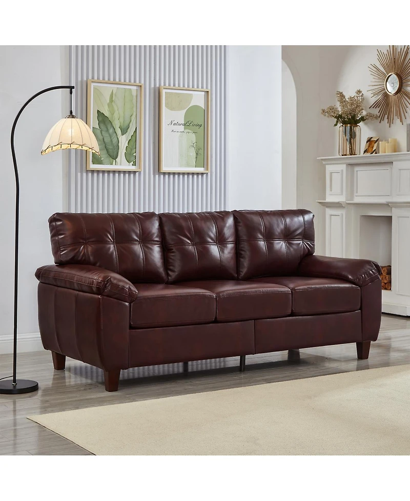 Streamdale Furniture Modern 3-Seater & Loveseat Faux Leather Sofa with Storage