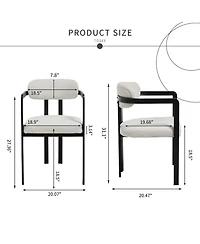 Clihome Modern Dining Room Chairs, Upholstered Boucle Kitchen Chairs