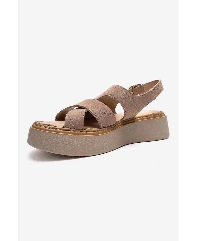 Forever and Always Shoes Women's Vien Leather Platform Sandal