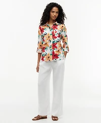 Tommy Hilfiger Women's Long-Sleeve Collared Printed Shirt