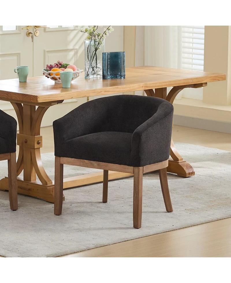 Streamdale Furniture Upholstered Barrel Dining Chair, Linen