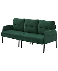 Streamdale Furniture Oversized Corduroy Loveseat Sofa with Metal Legs & Side Pockets