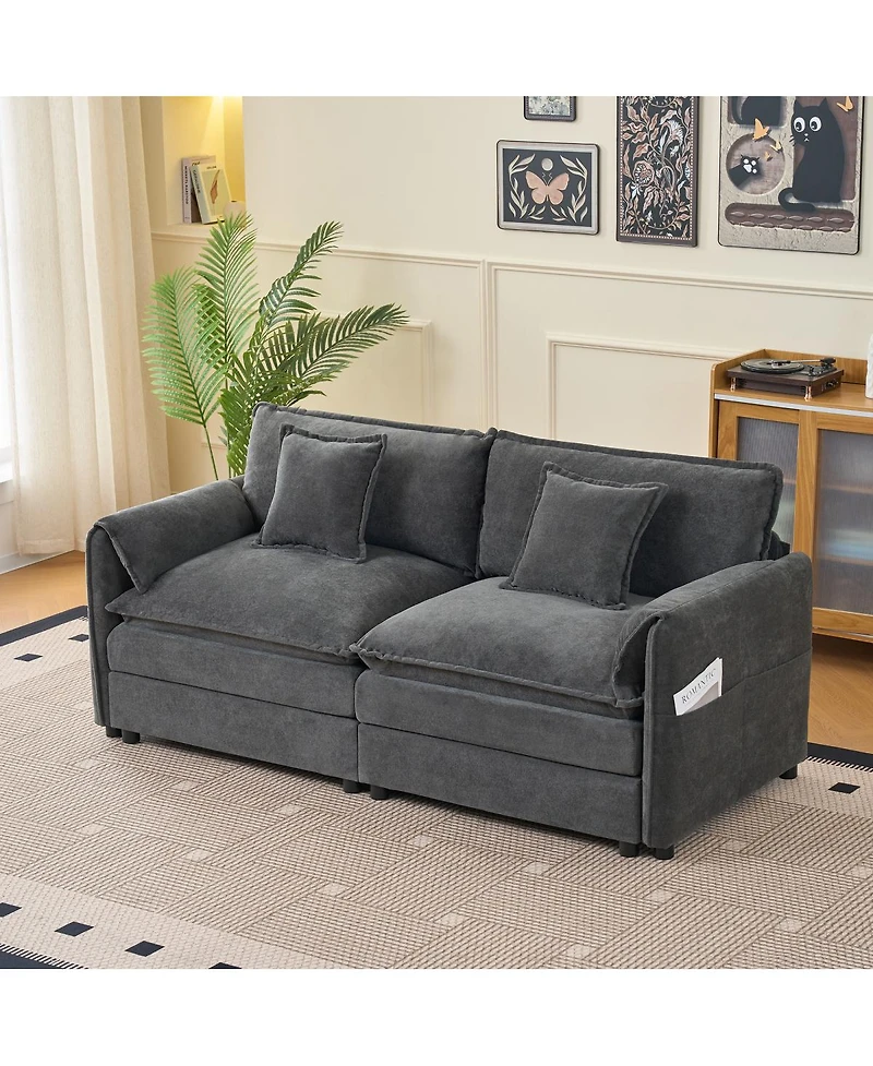 Streamdale Furniture Oversized Chenille Loveseat Sofa, 2-Seater Cloud Couch, Modern Comfy Deep Seat Love Seat