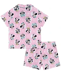 Minnie Mouse Girls' 2T-4T Notch Collar Top and Shorts, 2-Piece Set