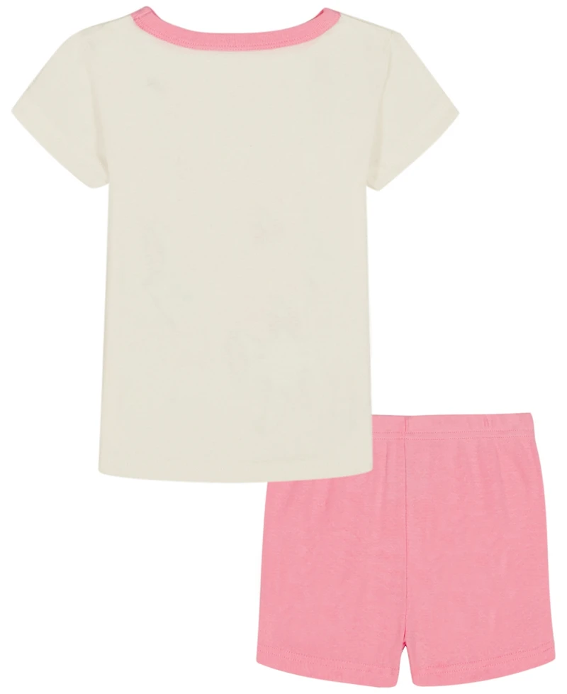 Disney Girls' 2T-4T Short-Sleeve Top and Shorts, 4-Piece Set