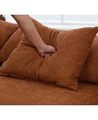 Streamdale Furniture Chenille 5-Seat L-Shaped Modular Sectional Sofa with Ottoman