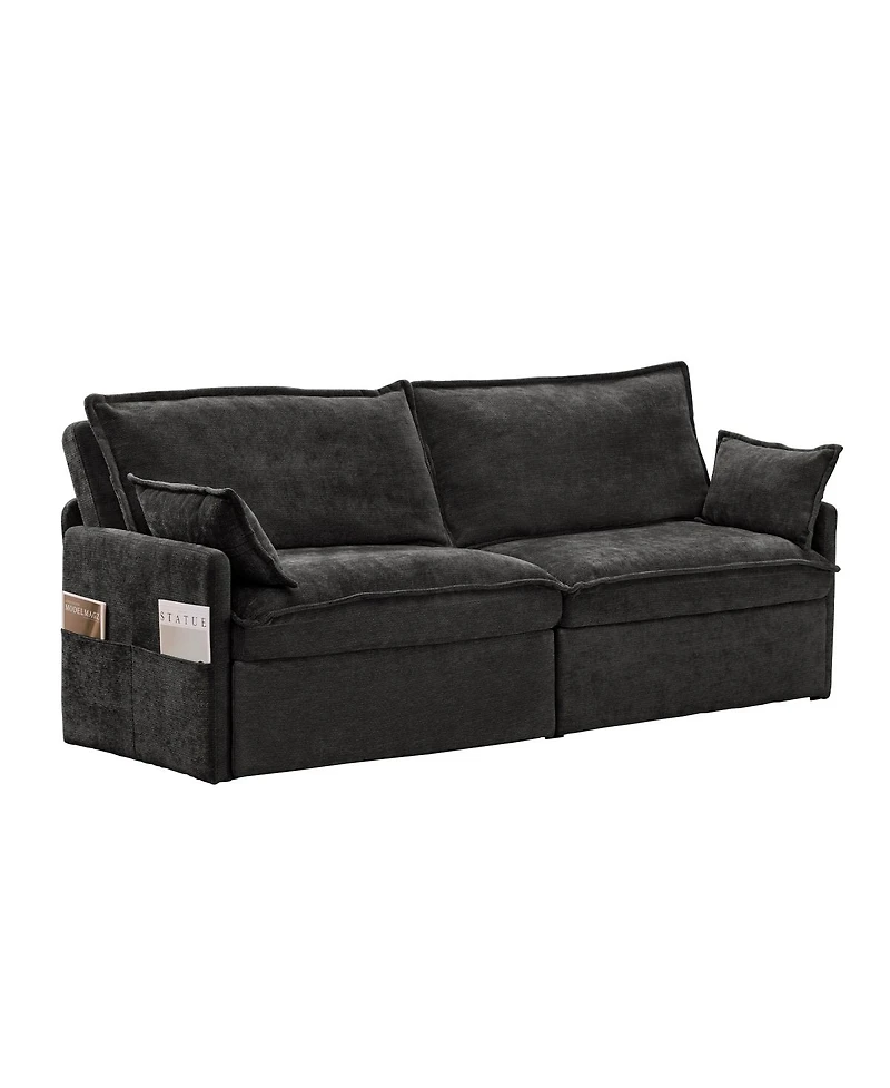 Streamdale Furniture Versatile 3-in-1 Chenille Sleeper Sofa with Storage & Charging