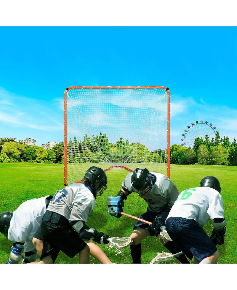 Mecale 6 x 6 Ft Lacrosse Goal with Steel Frame and Carry Bag