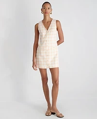 French Connection Women's V-Neck Gingham Mini Dress