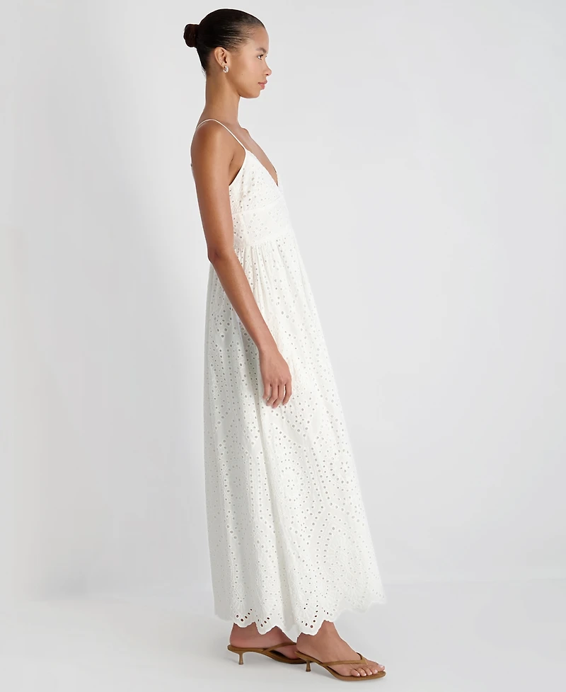 French Connection Women's V-Neck Trini Eyelet Maxi Dress