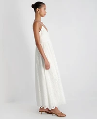 French Connection Women's V-Neck Trini Eyelet Maxi Dress