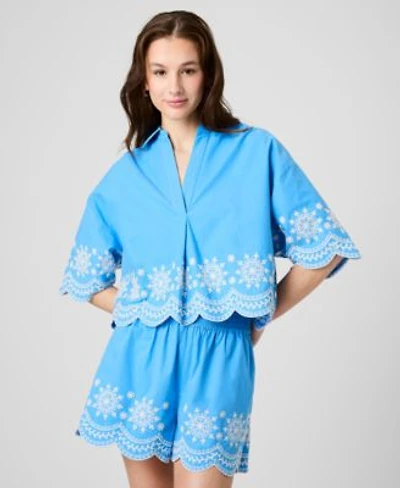 French Connection Womens Alissa Embroidered Top Cotton Shorts
