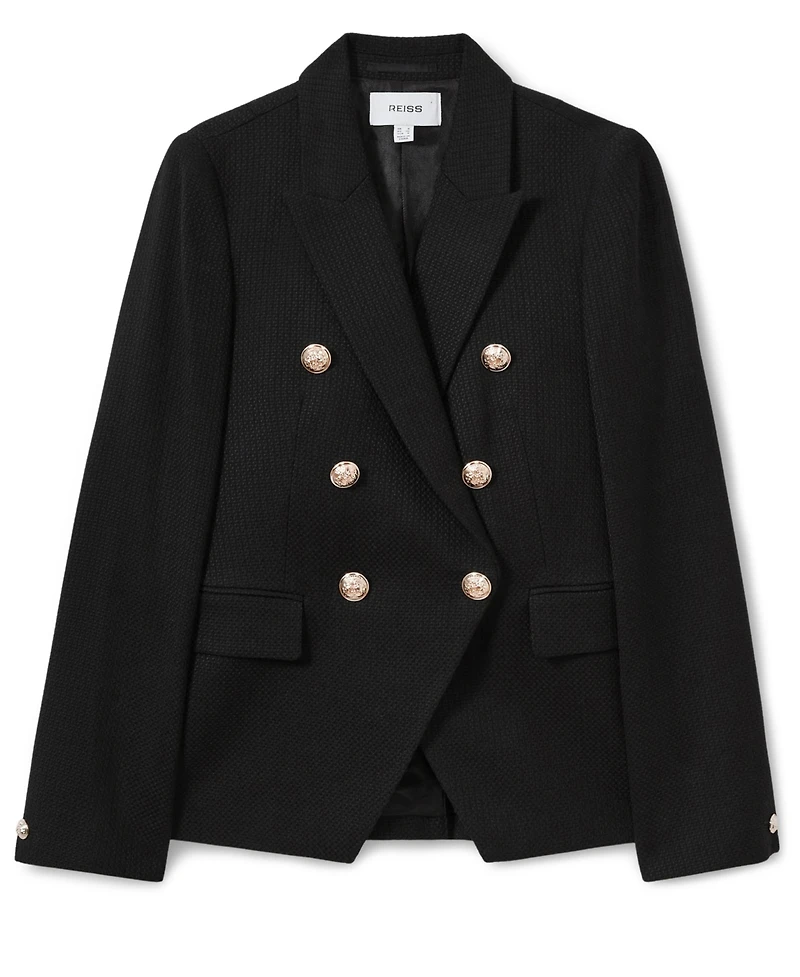 Reiss Women's Tailored Fit Textured Double Breasted Blazer