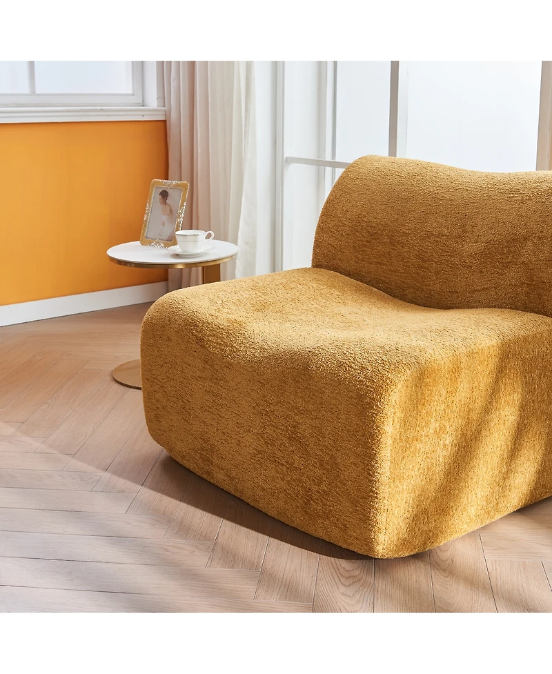 Streamdale Furniture Streamdale Single Foam Compression Sofa Chair with Footrest + Pillow – Modern Lounge Chair