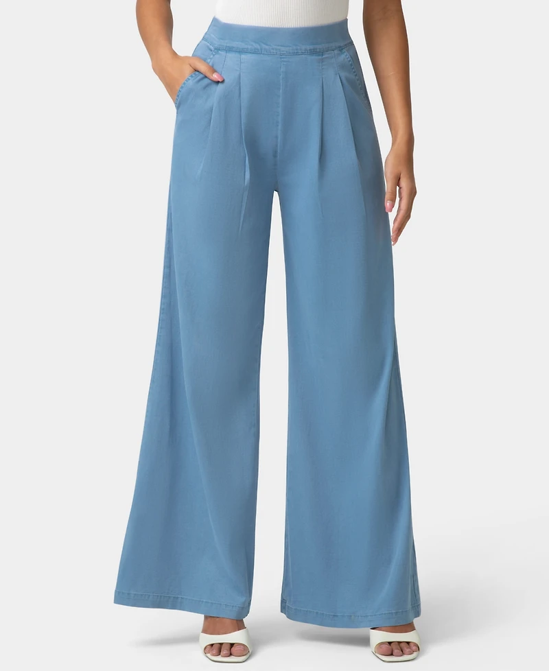 Hue Women's Fluid Denim Palazzo Sleepwear Pant