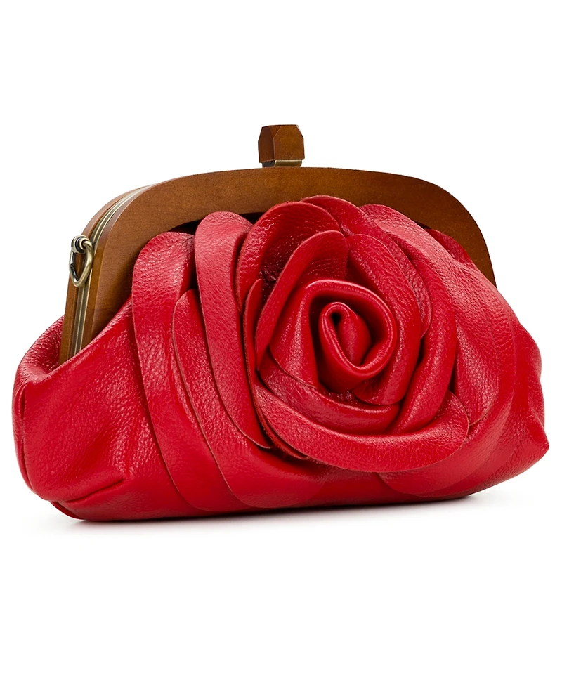 Patricia Nash Joelle Leather Wooden Frame Small Crossbody Bag