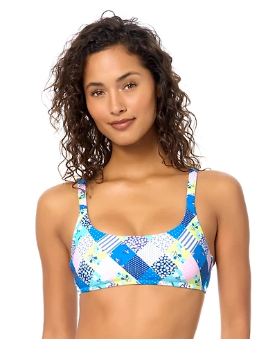 Raisins Women's Printed Scoop Neck Swim Bikini Top