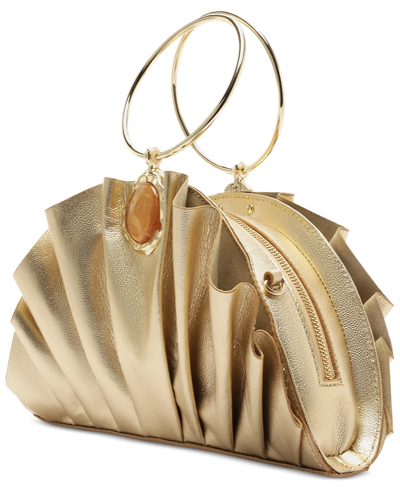 Arezzo Ravena Small Gold-Tone Ring Handle Clutch