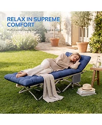 Sugift 2-Piece Folding Bed Camping Cots with Removable Cotton Mattress (2 in a set), 500 lbs